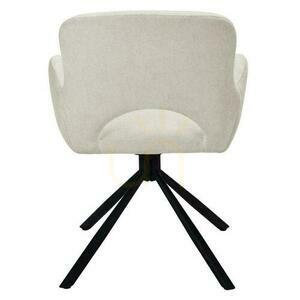 Set of 2 COZAL Swivel Chairs Light Beige with Black Legs small 6
