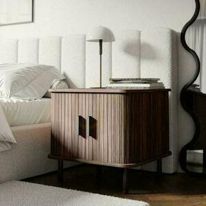 EPIQUE Nightstand Dark Walnut with Lamellas small 1