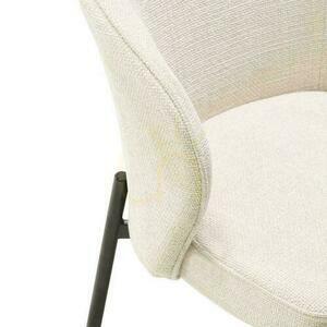 Set of 2 GUSTO Chairs Light Beige with Black Legs small 3