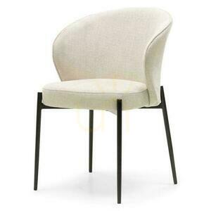Set of 2 GUSTO Chairs Light Beige with Black Legs small 4