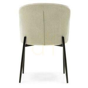 Set of 2 GUSTO Chairs Light Beige with Black Legs small 5