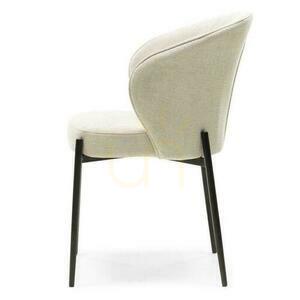 Set of 2 GUSTO Chairs Light Beige with Black Legs small 6
