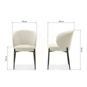 Set of 2 GUSTO Chairs Light Beige with Black Legs small 7