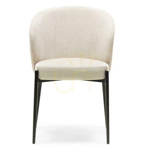 Check Set of 2 GUSTO Chairs Light Beige with Black Legs