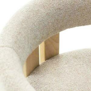 HARRIS Cream Boucle Chair with Wooden Legs small 6