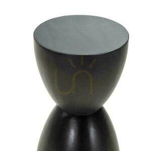 HORSA Side Table 35 × 60 cm, Solid Mango Wood, Black, Hourglass Shape small 2