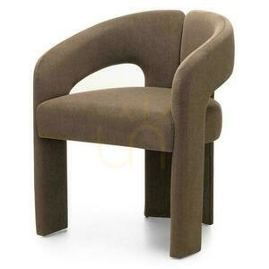 Nova Nook JOEL Upholstered Chair with Armrests, Mocha Fabric small 2