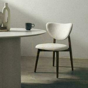 Set of 2 JULIETTE Beige Chairs with Italian Walnut Legs small 1