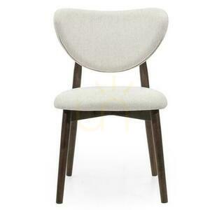 Set of 2 JULIETTE Beige Chairs with Italian Walnut Legs small 0