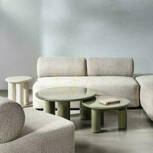 Coffee Table 80cm LECREL Green Olive with Gloss small 2