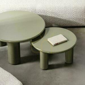 Coffee Table 80cm LECREL Green Olive with Gloss small 3