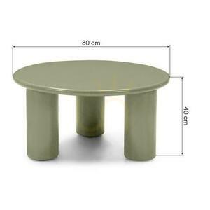 Coffee Table 80cm LECREL Green Olive with Gloss small 4