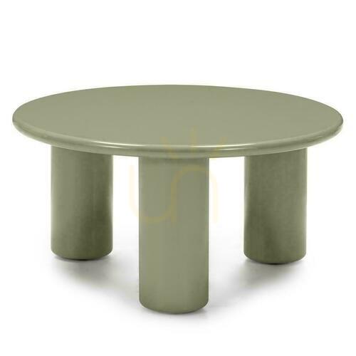 Check Coffee Table 80cm LECREL Green Olive with Gloss