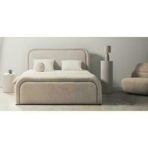 Upholstered bed 160x200 cm LORENZ Beige with storage compartment small 3