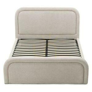 Upholstered bed 160x200 cm LORENZ Beige with storage compartment small 6