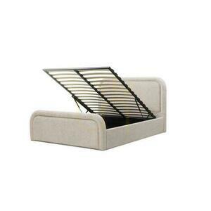 Upholstered bed 160x200 cm LORENZ Beige with storage compartment small 8