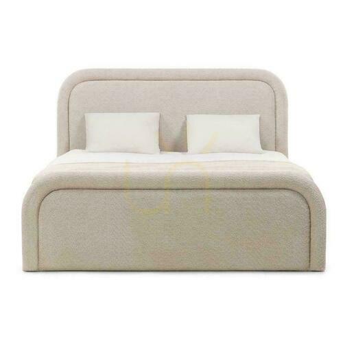 Check Upholstered bed 140x200 cm LORENZ Beige with storage compartment
