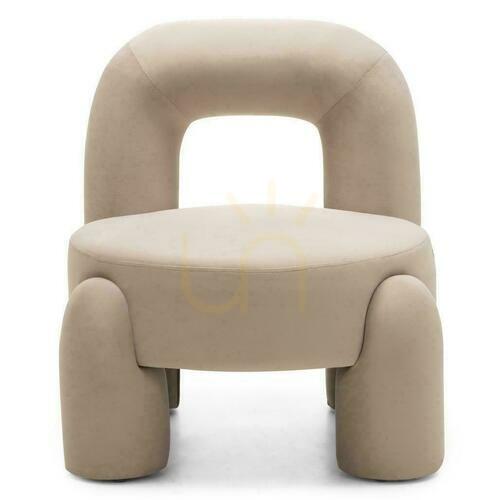 Check LUCCA Armchair Velvet, Light Beige