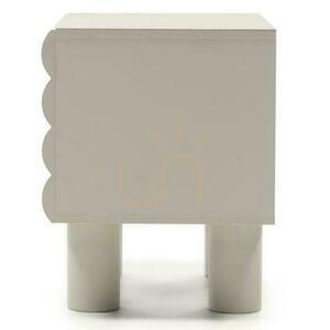 LUEL Beige TV Console Cabinet with Grooves small 9