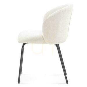 Set of 4 LUEUR Light Beige Chairs with Black Legs 4 Set of 4 LUEUR Light Beige Chairs with Black Legs small 4