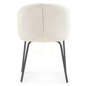 Set of 4 LUEUR Light Beige Chairs with Black Legs 6 Set of 4 LUEUR Light Beige Chairs with Black Legs small 6