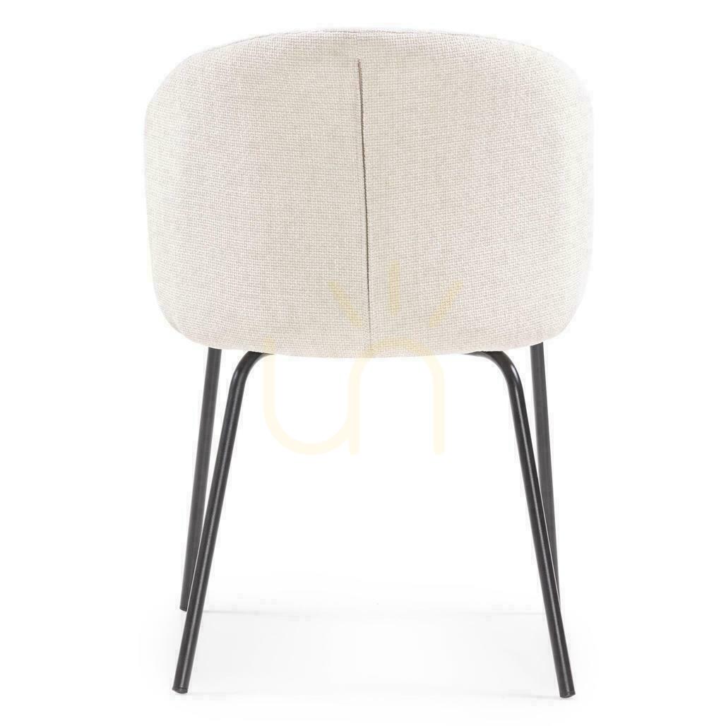 View Set of 4 LUEUR Light Beige Chairs with Black Legs Set of 4 LUEUR Light Beige Chairs with Black Legs