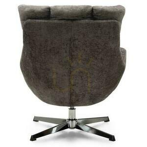 LUPIN Taupe Swivel Chair with Chrome Legs small 4