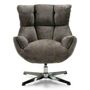 LUPIN Taupe Swivel Chair with Chrome Legs small 0