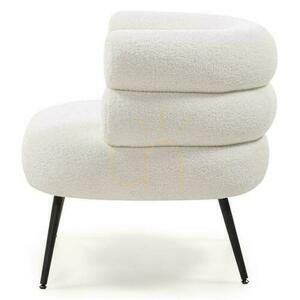 MAGNIFIQUE Upholstered Armchair Ecru with Black Legs small 3
