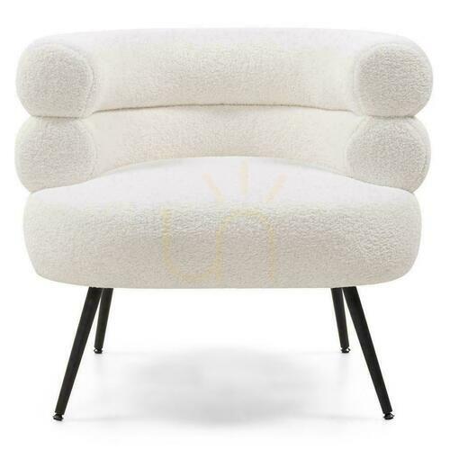 Check MAGNIFIQUE Upholstered Armchair Ecru with Black Legs