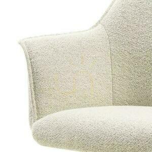 Set of 2 MANER Cream Swivel Chairs with Oak Legs small 1