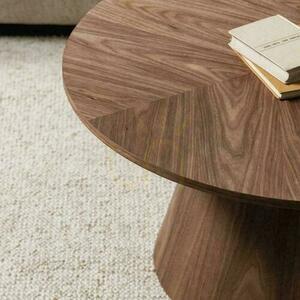 MARIEL Italian Walnut Round Coffee Table 90 cm small 2