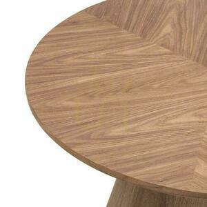 MARIEL Italian Walnut Round Coffee Table 90 cm small 4