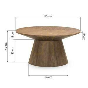 MARIEL Italian Walnut Round Coffee Table 90 cm small 6