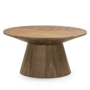 MARIEL Italian Walnut Round Coffee Table 90 cm small 0