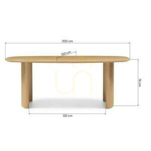 Dining Table 200 cm MARIS Natural Oak Veneer small 2