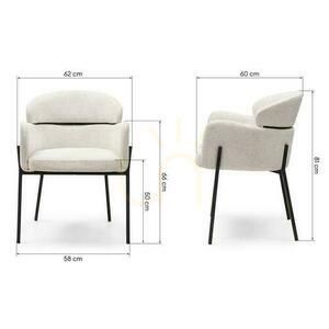 Set of 2 MAREO Ecru Chairs with Black Legs small 7