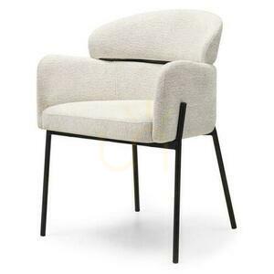 Set of 2 MAREO Ecru Chairs with Black Legs small 0