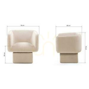 MAREL Swivel Chair Light Beige with Velvet small 3