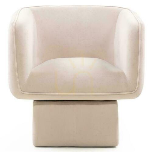 Check MAREL Swivel Chair Light Beige with Velvet