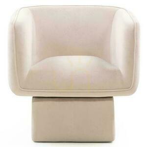 MAREL Swivel Chair Light Beige with Velvet small 0