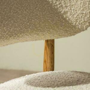 Set of 2 MIA White Boucle Upholstered Chairs with Oak Legs small 2