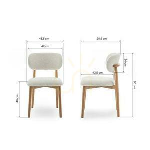 Set of 2 MIA White Boucle Upholstered Chairs with Oak Legs small 6