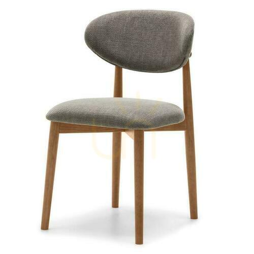 Check Set of 2 MIA Dark Gray/Dark Walnut Upholstered Chairs