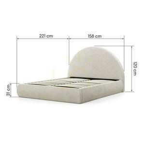 Upholstered bed 140x200 cm MIMIQ Beige with storage compartment small 5