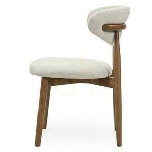 Set of 2 MIRALI Beige Chairs with Brown Legs small 4