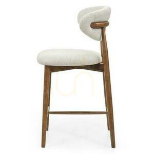 MIRALI Beige Chair with Brown Legs small 3