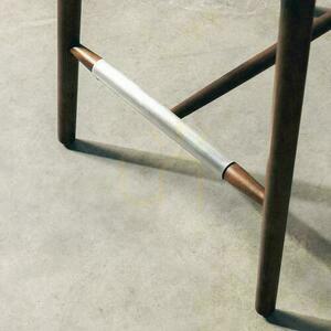 MIRALI Beige Chair with Brown Legs small 6