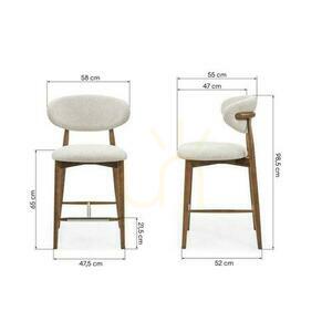 MIRALI Beige Chair with Brown Legs small 7
