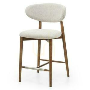 MIRALI Beige Chair with Brown Legs small 0
